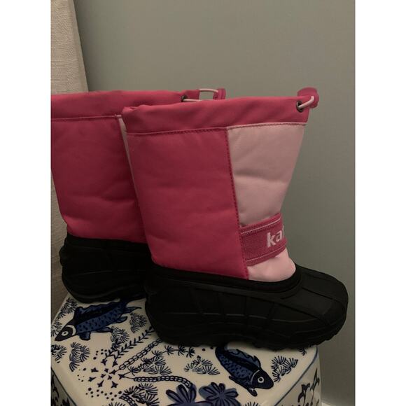 Kamik Pink Snow Boots Kaboom2 Insulated Warm Winter Pull On Girls 12 EUC - Picture 4 of 9